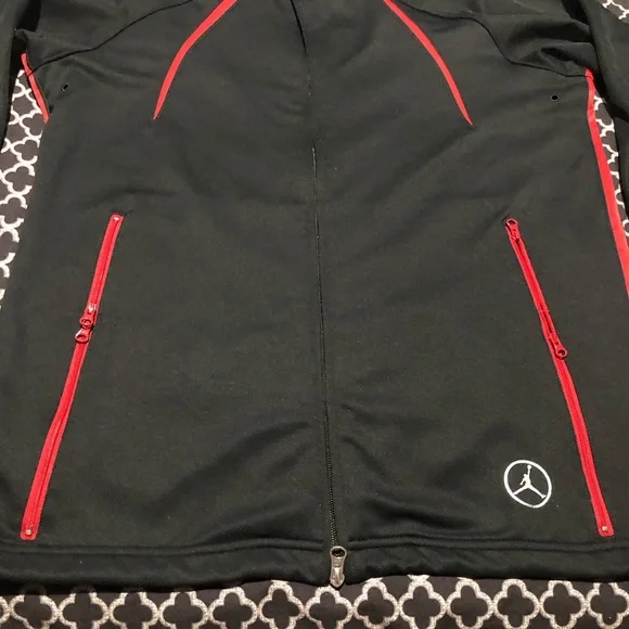 Jordan Mens Jumpman Warm Up Dri-Fit Track Jacket Size M Black Red Full Zip R14